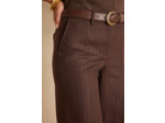 Pantalon cropped MELINA en laine à rayures