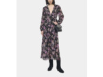 Robe longue imprimé fleuri black / purple