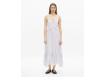 Robe longue avec volants lilas violet
