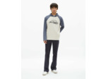 T-shirt manches longues raglants a capuche beige grey