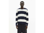 Pull mariniere detail ouverture col ecru navy