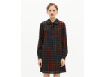 Robe courte imprimée pois et fleurs en soie mélangée noire black