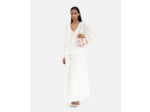 Robe longue a volant ecru