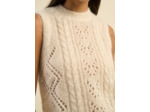 Pull à col rond sans manches torsadé