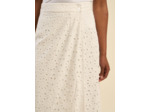 Jupe portefeuille en broderie anglaise
