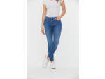 Denim skinny fit cropped, jambes très ajustées "effet seconde peau", taille medium, détail zip bas de jambe