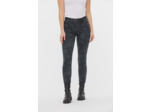 Denim slim fit effet push up allover fleur, jambes ajustées, taille medium haute