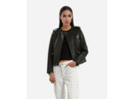 Blouson cuir a zip black
