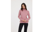 Pull col roulé basique en coton bio et laine recyclée