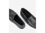 Mocassins En Cuir Noir Avec Boucles Western black