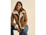 Blouson en fausse peau lainée