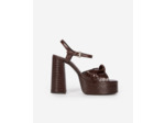Sandales à talons en cuir marron brown