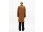 Manteau en laine col revers en cuir camel camel