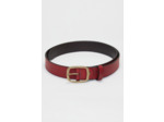 Ceinture en cuir lisse et boucle en argent vieilli
