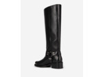 Bottes à sangles en cuir noir black