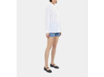 Chemise écrue en soie avec plissage ecru