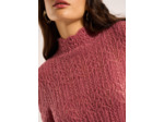 Pull fin col montant dentelle