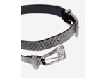 Ceinture En Cuir Avec Strass Et Double Boucle Western antic silver