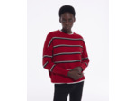 Pull Raye Col Rond En Cashemire red-black-white