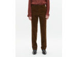Pantalon de costume ajusté en velours côtelé marron caramel