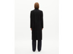 Manteau long croisé en laine noir black