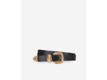 Ceinture En Cuir Noir Avec Boucle À Stries Et Strass black
