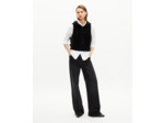 Pull sans manches en laine et coton noir black