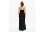 Robe longue dos nu detail fleur black