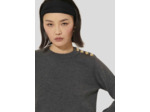 Pull Prunette Gris Chine en Polyester