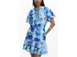 Robe À Manches Courtes En Tissu – Femme