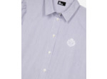 Robe chemise a manches courtes avec plisses blue white