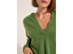 Pull ample en laine à col V et manches mi-longues