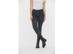 Denim slim fit effet push up allover fleur, jambes ajustées, taille medium haute