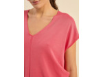 Pull oversize à col V et manches courtes