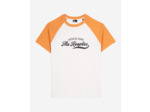 T-shirt manches courtes raglants a print ecru