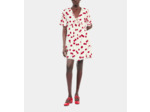 Robe courte avec imprimé cerise ecru red