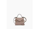 Petit sac à main double rabat Emilie en cuir grainé