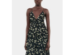 Robe longue avec imprimé fleuri black white