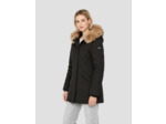 Parka à capuche bordée de fausse fourrure