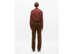 Pantalon de costume ajusté en velours côtelé marron caramel