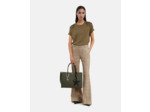 T-shirt manches courtes avec details epaules kaki
