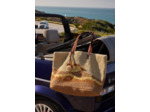 Sac cabas en raphia à motif coucher de soleil