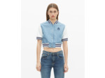 Blouson teddy manches courtes en denim