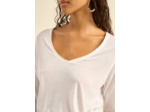 Tee-shirt col V et manches 3/4