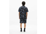 Chemise a manches courtes print fleuri black blue