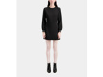 Robe Courte En Crêpe Avec Détails En Cuir black
