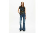T-shirt manches courtes avec strass black washed