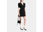 Robe Courte Passepoil Cuir black
