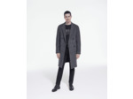 Manteau Long Croise Motif Chevrons dark grey