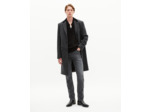 Manteau long en laine gris anthracite anthracite